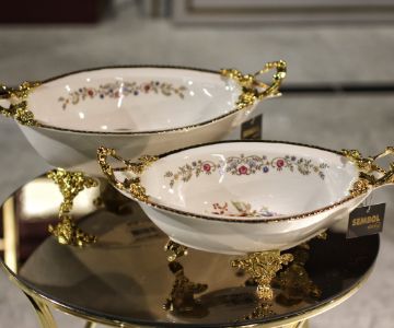 Porcelain real gold presentation Plates