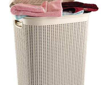 PLASTIC LAUNDRY BASKET WITH KNIT DESIGN