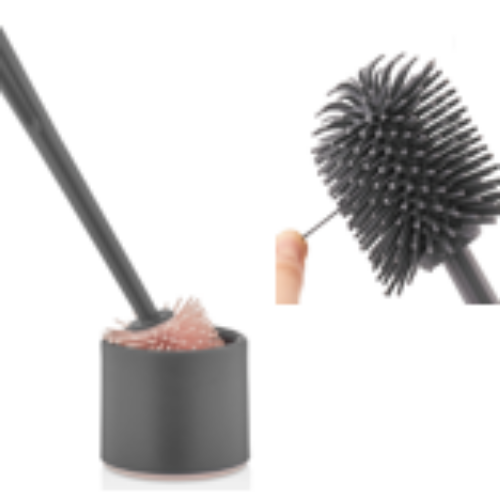 Silicone Round Toilet Brush With Holder