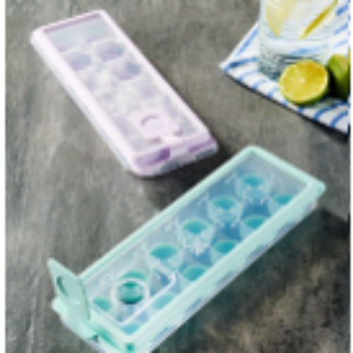 Cool & Tight Non-Stick Icecube Tray with Lid Cylndir Shape   