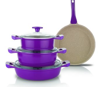 7 pcs Non Stick Cast Aluminium Cookware Pot Set