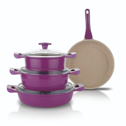 7 pcs Non Stick Cast Aluminium Cookware Pot Set