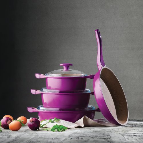 7 pcs Non Stick Cast Aluminium Cookware Pot Set