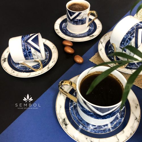 Porcelain cup and saucers