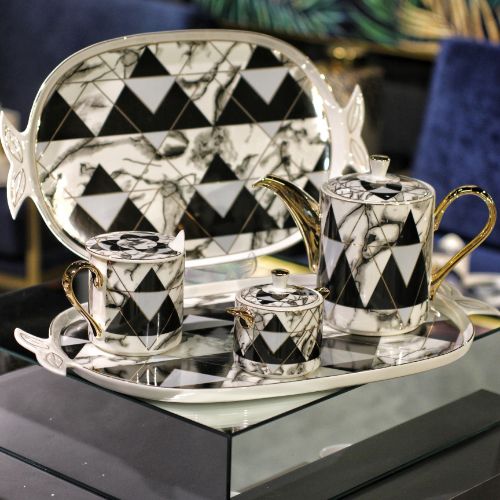 Porcelain cup and saucers
