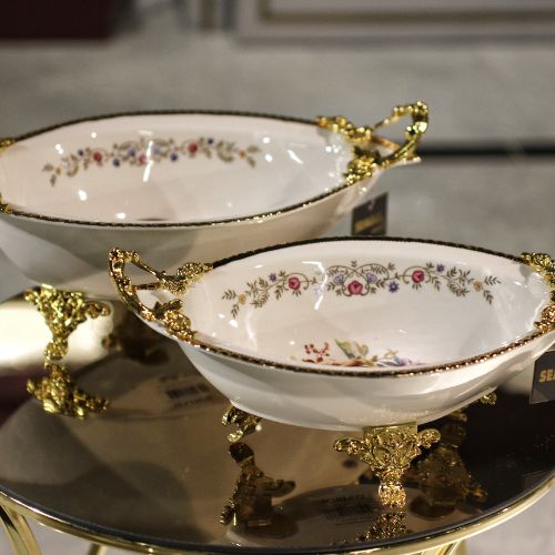 Porcelain real gold presentation Plates