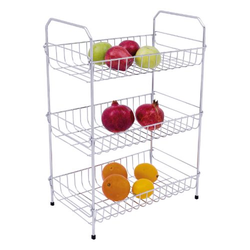 THREE TIER PORTABLE BASKET RACK