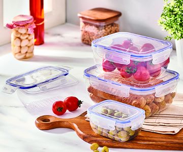 COOK&LOCK RECTANGULAR STORAGE CONTAINER SET 4 PCS 