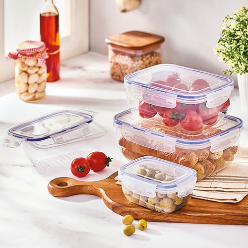 COOK&LOCK RECTANGULAR STORAGE CONTAINER SET 4 PCS 