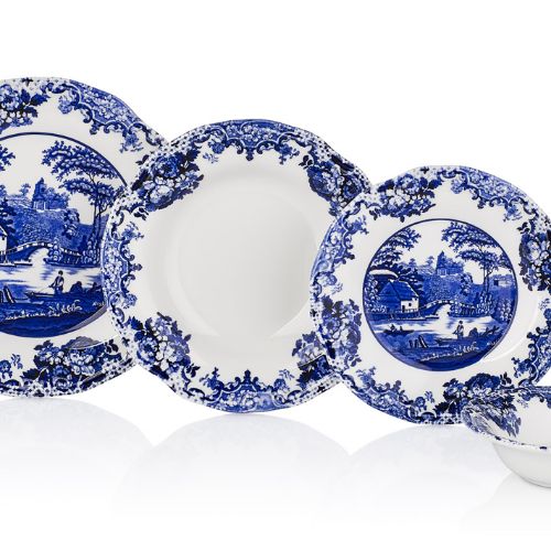 Antik Blue 24 Parça Yemek Takımı