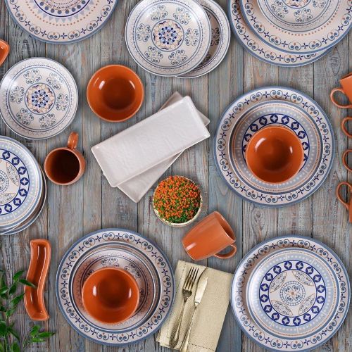 EGE SERIES ORANGE+BLUE ETHNIC DECORATED