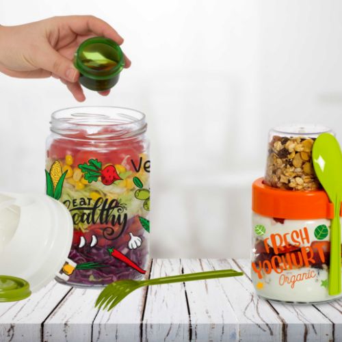 Glass Salad Jars & Cereal Cups