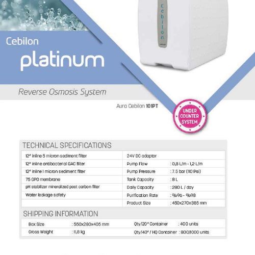 Cebilon Platinum Reverse Osmosis Water Purifier