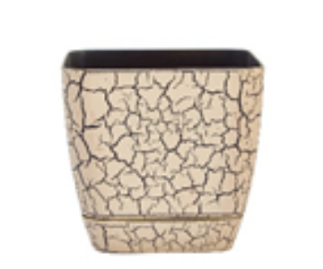 SQUARE CRACKLE POT 18 CM 