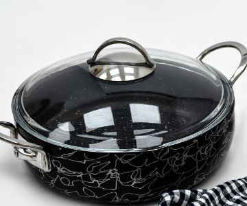 GRANITE METAL HANDLE SHORT POT 26 CM 4MM