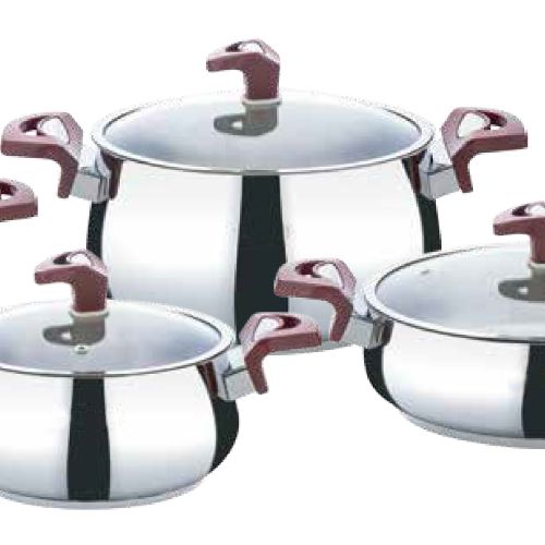 Jacinth dowry  set 18-20-24 deep pot,24 low pot, teapot set and threesome coffee pot set