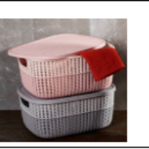 Knitty 2-Tone Knit Basket with lid