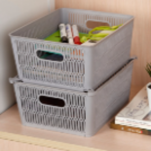 Quad Stackable&Nestable Storage Basket 