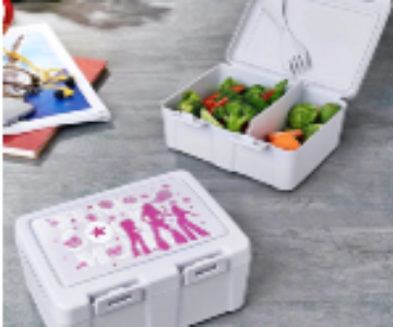 Joyful Lunch Box with Spoon & Fork 