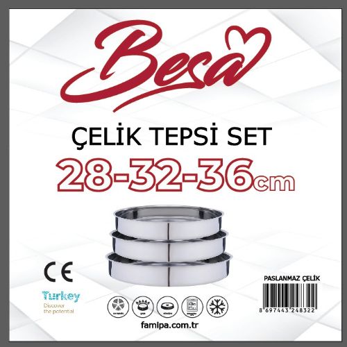 ÇELİK FIRIN TEPSİ SET / STEEL ROUND TRAY SET