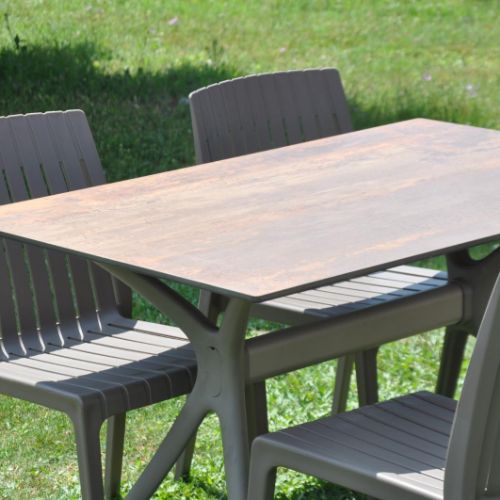 California Armless Compact 70*120 Cappicino Table Set