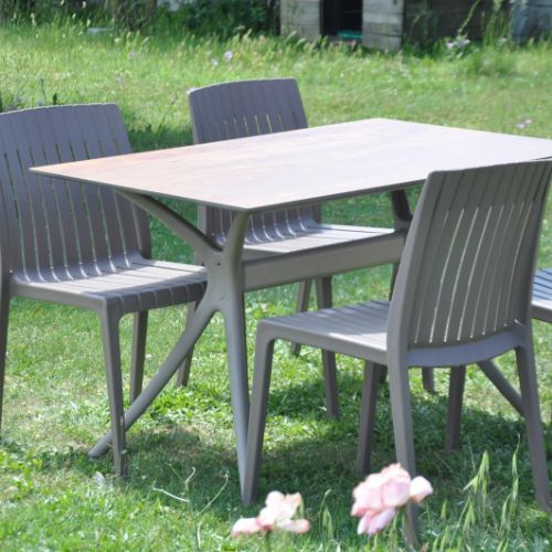 California Armless Compact 70*120 Cappicino Table Set