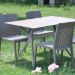 California Armless Compact 70*120 Cappicino Table Set