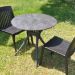 California Armless Compact Round Black Table Set