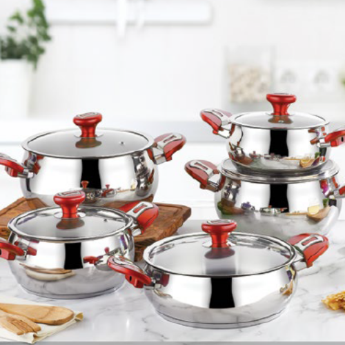 KARDELEN COOKWARE SET 10PCS/RED