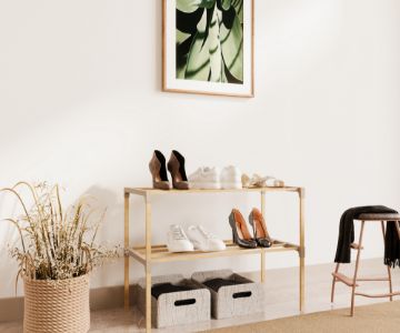 FIX 2039-2   2 LAYERS OF WOODEN SHOE RACK