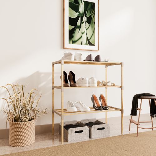FIX 2039-3    3 LAYERS OF WOODEN SHOE RACK