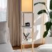 FIX-2020-1 WOODEN FLOOR LAMP WITH 3 LAYERS PLASTIC SHELVES 