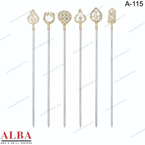 Brass Handle Motif Skewer
