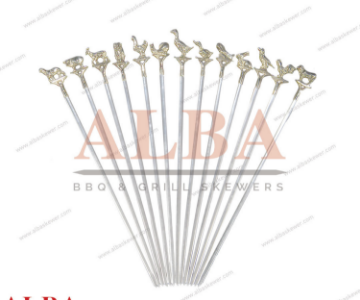 Brass Handle Middle Animal Motif Skewer