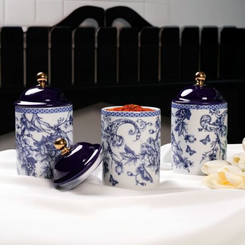 Blue Life Porcelain Spice Set of 3