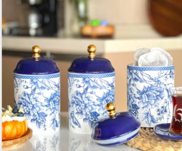 Blue Life Large Porcelain Spice Set of 3