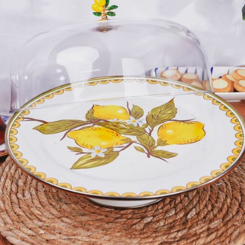 Linda Enamel Cake Bowl with Foot 30 cm