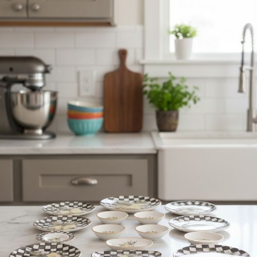 Linda Tiffany 22 Piece Porcelain Breakfast Set for 6 People