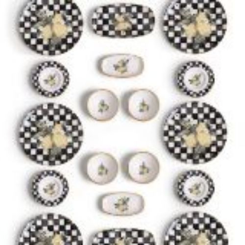 Linda Tiffany 22 Piece Porcelain Breakfast Set for 6 People